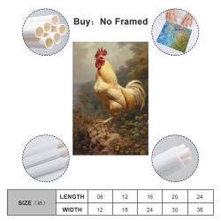Coq Peinture sur toile sans cadre, impressions posters art mural pour déco maison chambre bureau