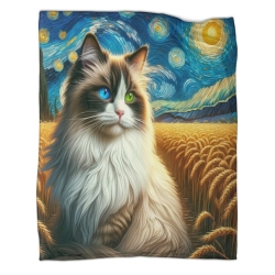 Cute Chat Plaid en Polaire Imprimé 3D Couverture Douce Confortable pour Canapé Lit Bureau