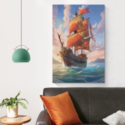 Voilier Peinture sur toile sans cadre, impressions posters art mural pour déco maison chambre bureau