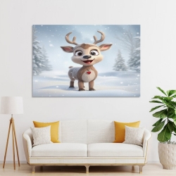 Cerf sika Peinture sur toile sans cadre, impressions posters art mural pour déco maison chambre bureau