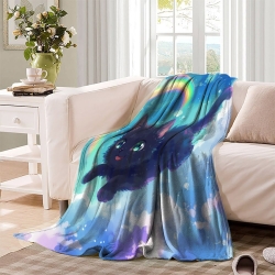 Chat Plaid en Polaire Imprimé 3D Couverture Douce Confortable pour Canapé Lit Bureau