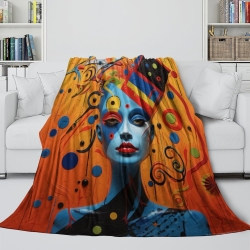 Art abstrait Femmes Plaid en Polaire Imprimé 3D Couverture Douce Confortable pour Canapé Lit Bureau