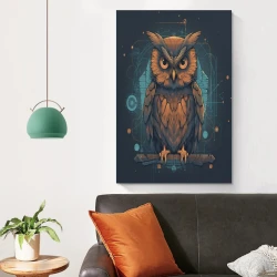 Hibou Peinture sur toile sans cadre, impressions posters art mural pour déco maison chambre bureau