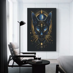 Egyptian Chat Peinture sur toile sans cadre, impressions posters art mural pour déco maison chambre bureau