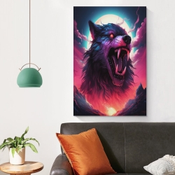 Loup Peinture sur toile sans cadre, impressions posters art mural pour déco maison chambre bureau