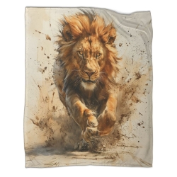 Lion Plaid en Polaire Imprimé 3D Couverture Douce Confortable pour Canapé Lit Bureau