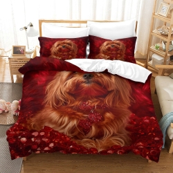 Shih Tzu Housse de Couette Imprimée 3D Douce 3 Pièces Literie Garçons Filles