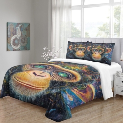 Gorille Housse de Couette Imprimée 3D Douce 3 Pièces Literie Garçons Filles