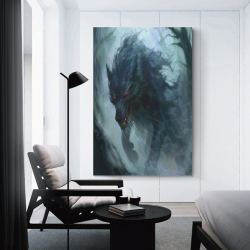 Loup Peinture sur toile sans cadre, impressions posters art mural pour déco maison chambre bureau