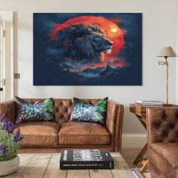Lion Peinture sur toile sans cadre, impressions posters art mural pour déco maison chambre bureau