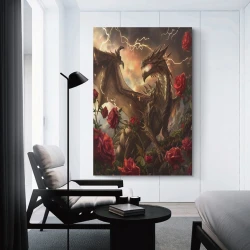 Dragon Peinture sur toile sans cadre, impressions posters art mural pour déco maison chambre bureau