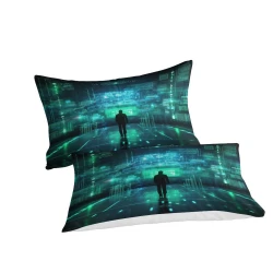 Hacker Housse de Couette Imprimée 3D Douce 3 Pièces Literie Garçons Filles