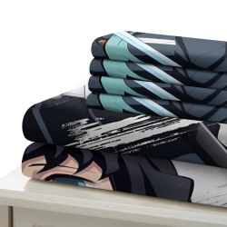 Tueur de démons: Demon Slayer Housse de Couette Imprimée 3D Douce 3 Pièces Literie Garçons Filles