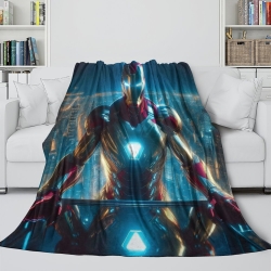 Avengers Iron Man Plaid en Polaire Imprimé 3D Couverture Douce Confortable pour Canapé Lit Bureau