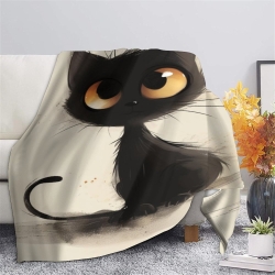 Persian Chat Plaid en Polaire Imprimé 3D Couverture Douce Confortable pour Canapé Lit Bureau