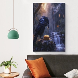 Corbeau Peinture sur toile sans cadre, impressions posters art mural pour déco maison chambre bureau