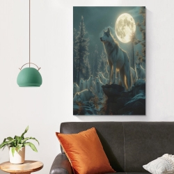 Loup Peinture sur toile sans cadre, impressions posters art mural pour déco maison chambre bureau