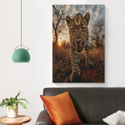 Léopard Peinture sur toile sans cadre, impressions posters art mural pour déco maison chambre bureau