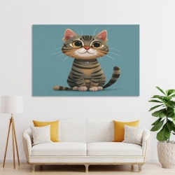 Chat de dessin animé Peinture sur toile sans cadre, impressions posters art mural pour déco maison chambre bureau