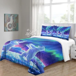 Oso polar Funda Nórdica Impresa en 3D Suave 3 Piezas Ropa de Cama para Niños Niñas