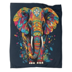 Éléphant Plaid en Polaire Imprimé 3D Couverture Douce Confortable pour Canapé Lit Bureau