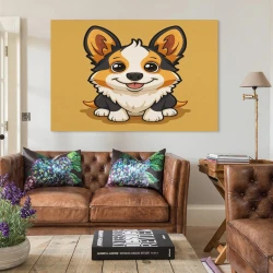 Corgi Pittura su tela senza cornice, stampe di poster arte murale per arredo casa camera ufficio