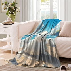Phoque Plaid en Polaire Imprimé 3D Couverture Douce Confortable pour Canapé Lit Bureau