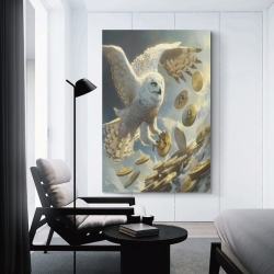 Hibou Peinture sur toile sans cadre, impressions posters art mural pour déco maison chambre bureau