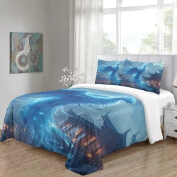 Phoenix Housse de Couette Imprimée 3D Douce 3 Pièces Literie Garçons Filles