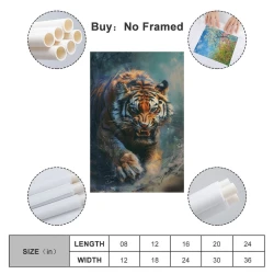 Tigre Pintura en lienzo sin marco, impresiones de pósters arte pared para decoración hogar dormitorio oficina