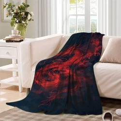 Drache 3D Gedruckte Fleece-Decke Weiche Gemütliche Decke für Sofa Bett Büro