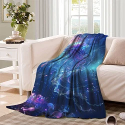 Medusa Manta de Forro Polar Impresa en 3D Suave y Acogedora para Sofá Cama Oficina