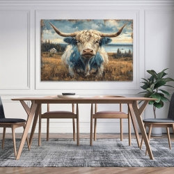 Vache des Highlands Peinture sur toile sans cadre, impressions posters art mural pour déco maison chambre bureau