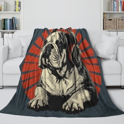 Französische Bulldoggege 3D Gedruckte Fleece-Decke Weiche Gemütliche Decke für Sofa Bett Büro