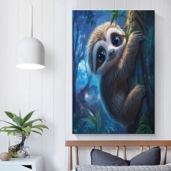 Paresseux Peinture sur toile sans cadre, impressions posters art mural pour déco maison chambre bureau