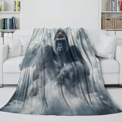 Gorila Manta de Forro Polar Impresa en 3D Suave y Acogedora para Sofá Cama Oficina