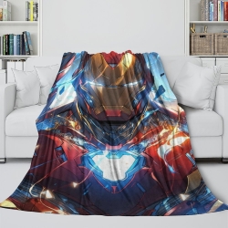Avengers Iron Man Plaid en Polaire Imprimé 3D Couverture Douce Confortable pour Canapé Lit Bureau