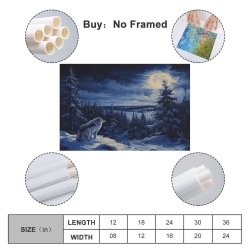 Loup Peinture sur toile sans cadre, impressions posters art mural pour déco maison chambre bureau