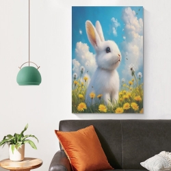 Lapin Petit lapin Peinture sur toile sans cadre, impressions posters art mural pour déco maison chambre bureau