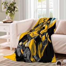 Transformers Bumblebee Plaid en Polaire Imprimé 3D Couverture Douce Confortable pour Canapé Lit Bureau