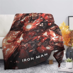 Avengers Iron Man Plaid en Polaire Imprimé 3D Couverture Douce Confortable pour Canapé Lit Bureau