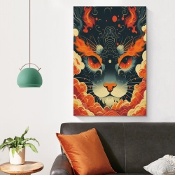 Chat Peinture sur toile sans cadre, impressions posters art mural pour déco maison chambre bureau