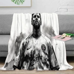 Lionel Messi Plaid en Polaire Imprimé 3D Couverture Douce Confortable pour Canapé Lit Bureau