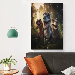 Dinosaure Peinture sur toile sans cadre, impressions posters art mural pour déco maison chambre bureau