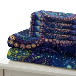 Pieuvre Housse de Couette Imprimée 3D Douce 3 Pièces Literie Garçons Filles