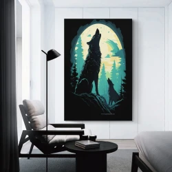 Loup Peinture sur toile sans cadre, impressions posters art mural pour déco maison chambre bureau