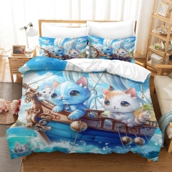 Voilier Housse de Couette Imprimée 3D Douce 3 Pièces Literie Garçons Filles