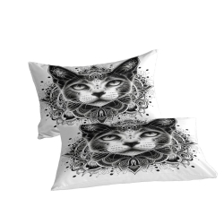 Cute Chat Housse de Couette Imprimée 3D Douce 3 Pièces Literie Garçons Filles