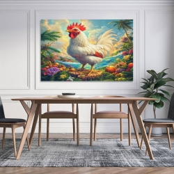 Coq Peinture sur toile sans cadre, impressions posters art mural pour déco maison chambre bureau