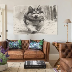 Husky sibérien Peinture sur toile sans cadre, impressions posters art mural pour déco maison chambre bureau